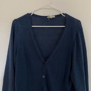 Eileen Fisher 100% Linen Cardigan Blue